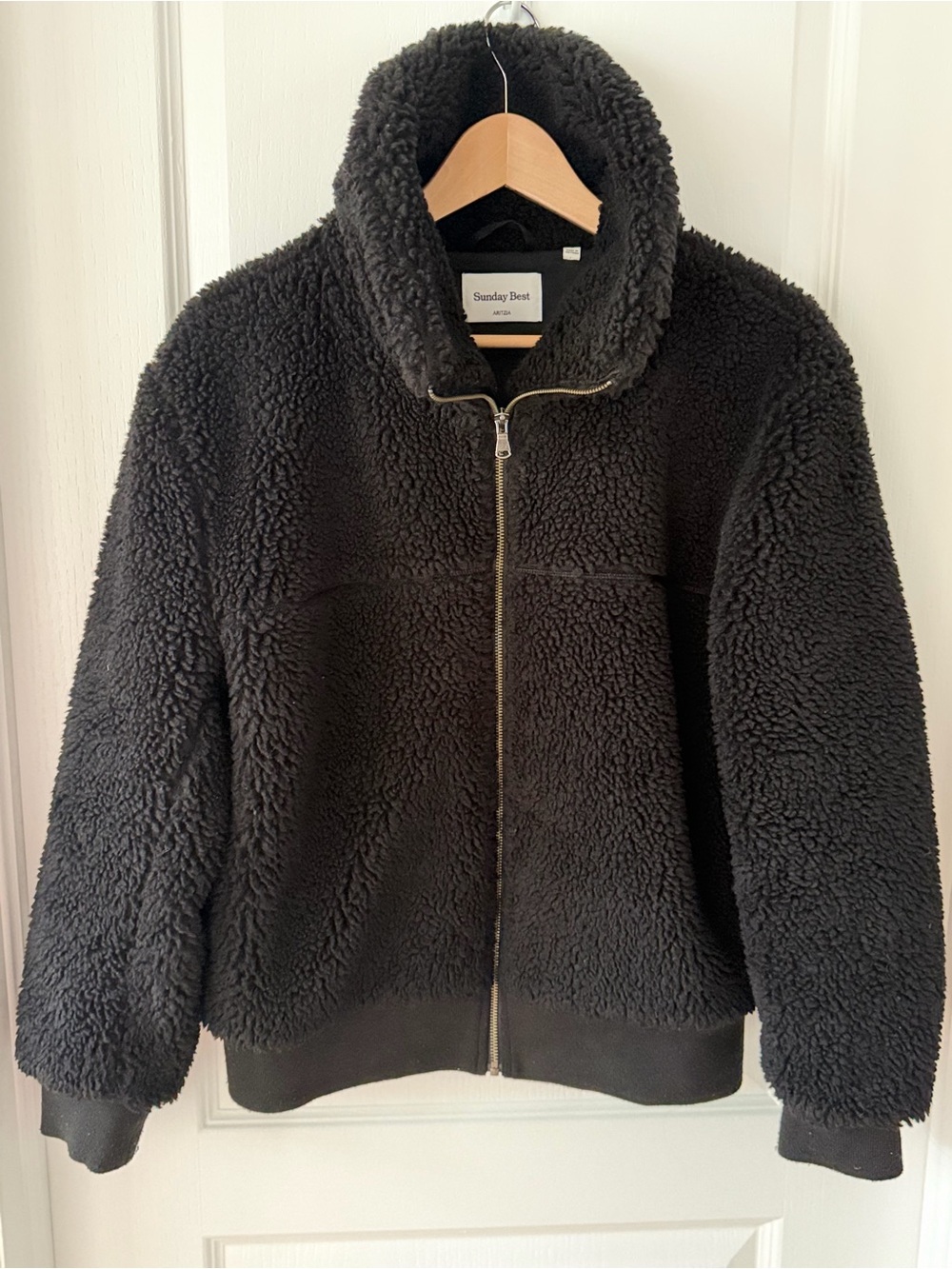 Sunday Best Black Plush Sherpa Zip Jacket